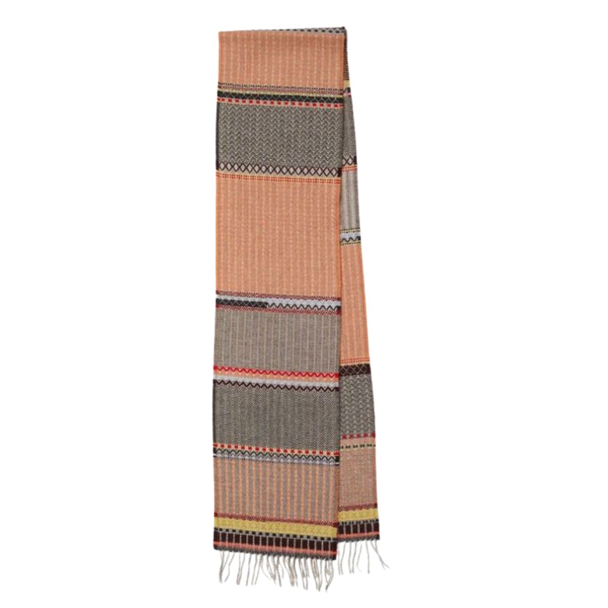 Wallace Sewell Cassia Peach Lambswool Pattern Scarf