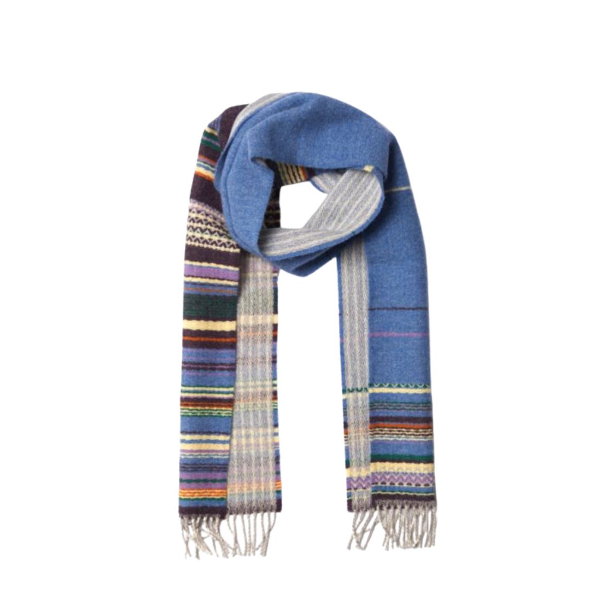 Wallace Sewell Lavanda Plum Lambswool Stripe Scarf