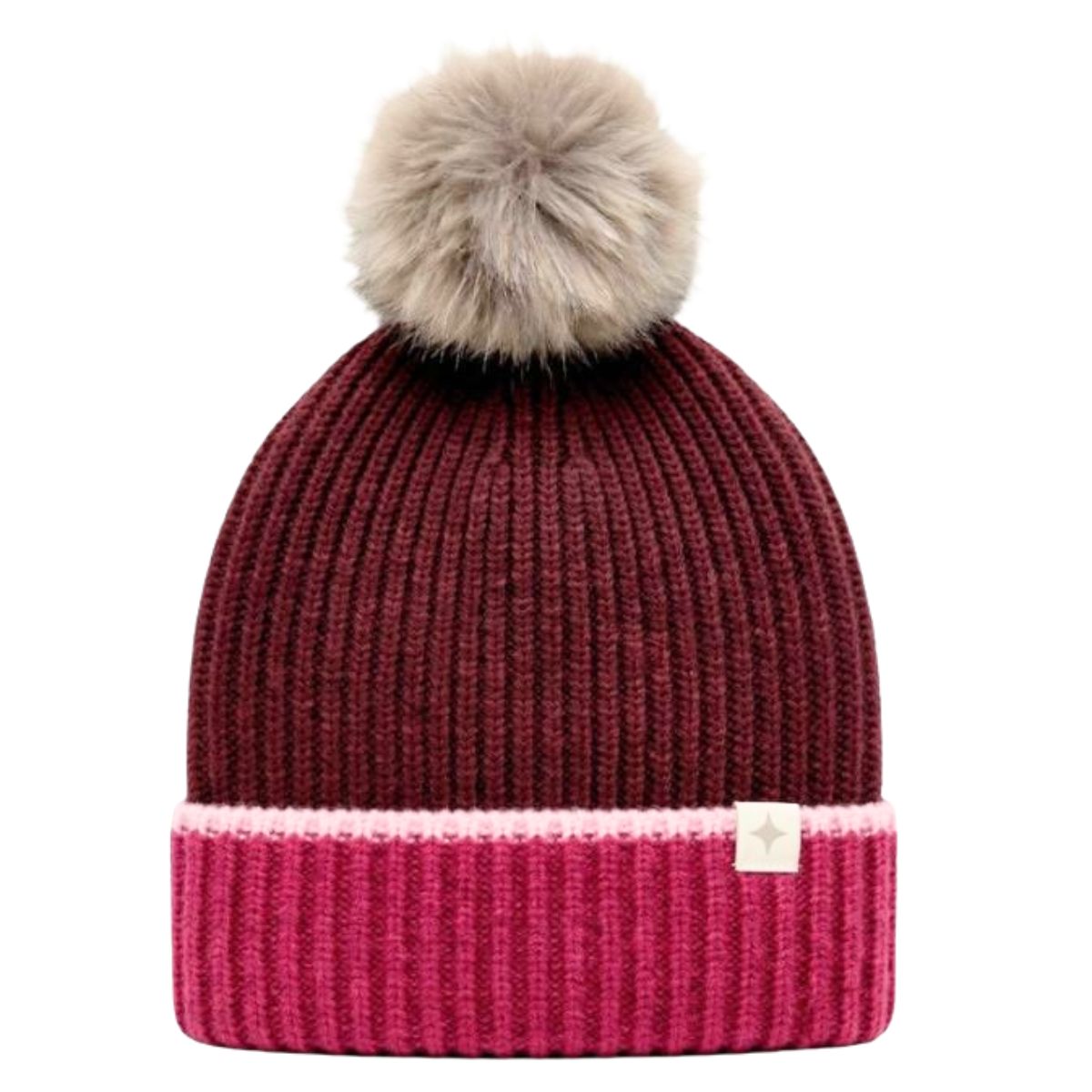 Mersea Montauk Colorblock Beanie - Raspberry Pink - One Size