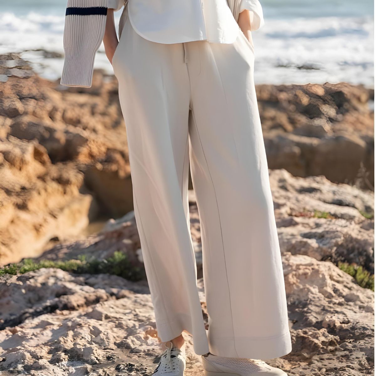 Mersea Frenchie Wide Leg Pant - Bone