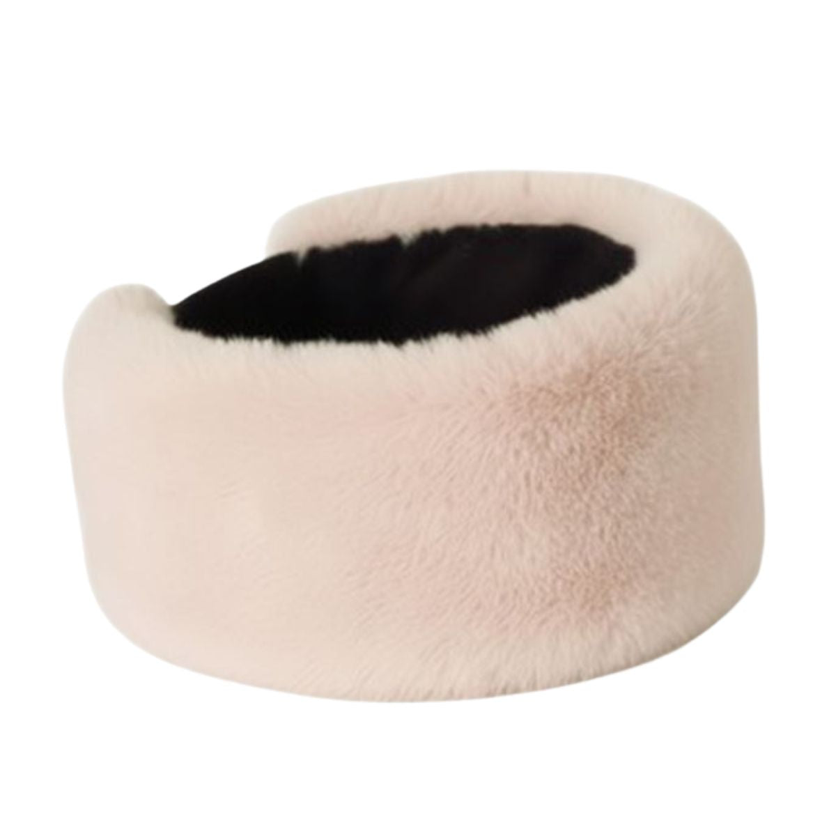 Mersea Chamonix Faux Fur Headband - Oatmeal Cream/Black - One Size