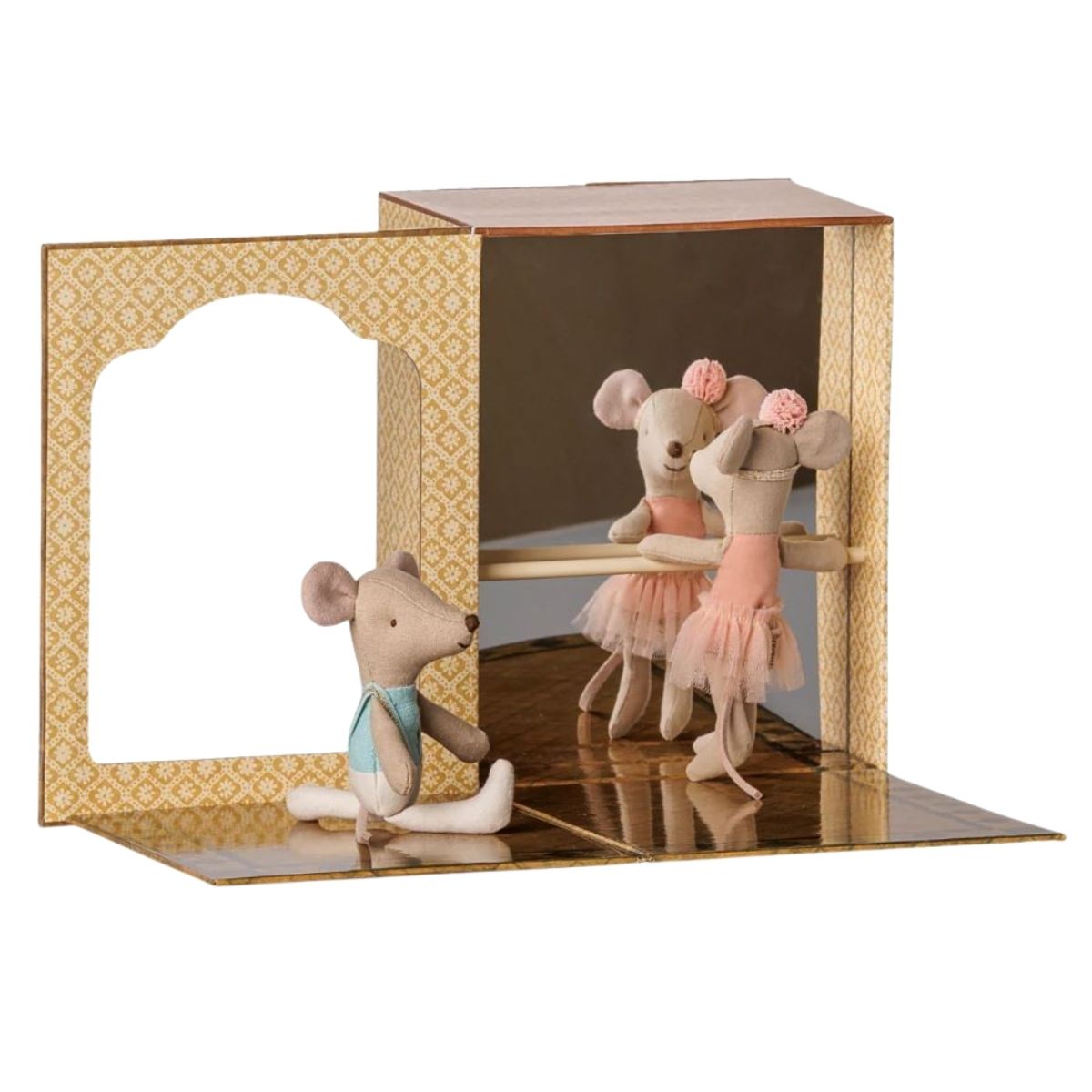 Maileg Ballet Mice in Dance Studio, Little Sister & Brother