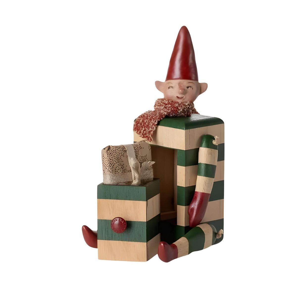 Maileg Elf with Drawer - Green
