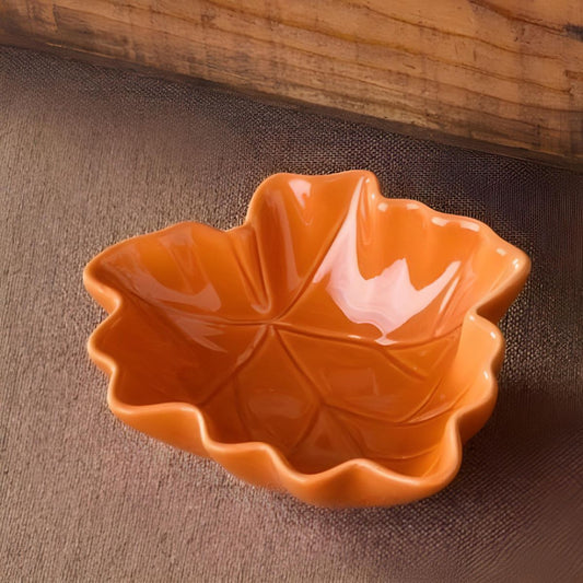 Autumn Meadows Orange Leaf Bowl