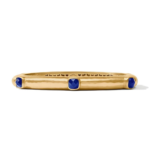 Julie Vos Catalina Stone Hinge Bangle - Iridescent Sapphire Blue