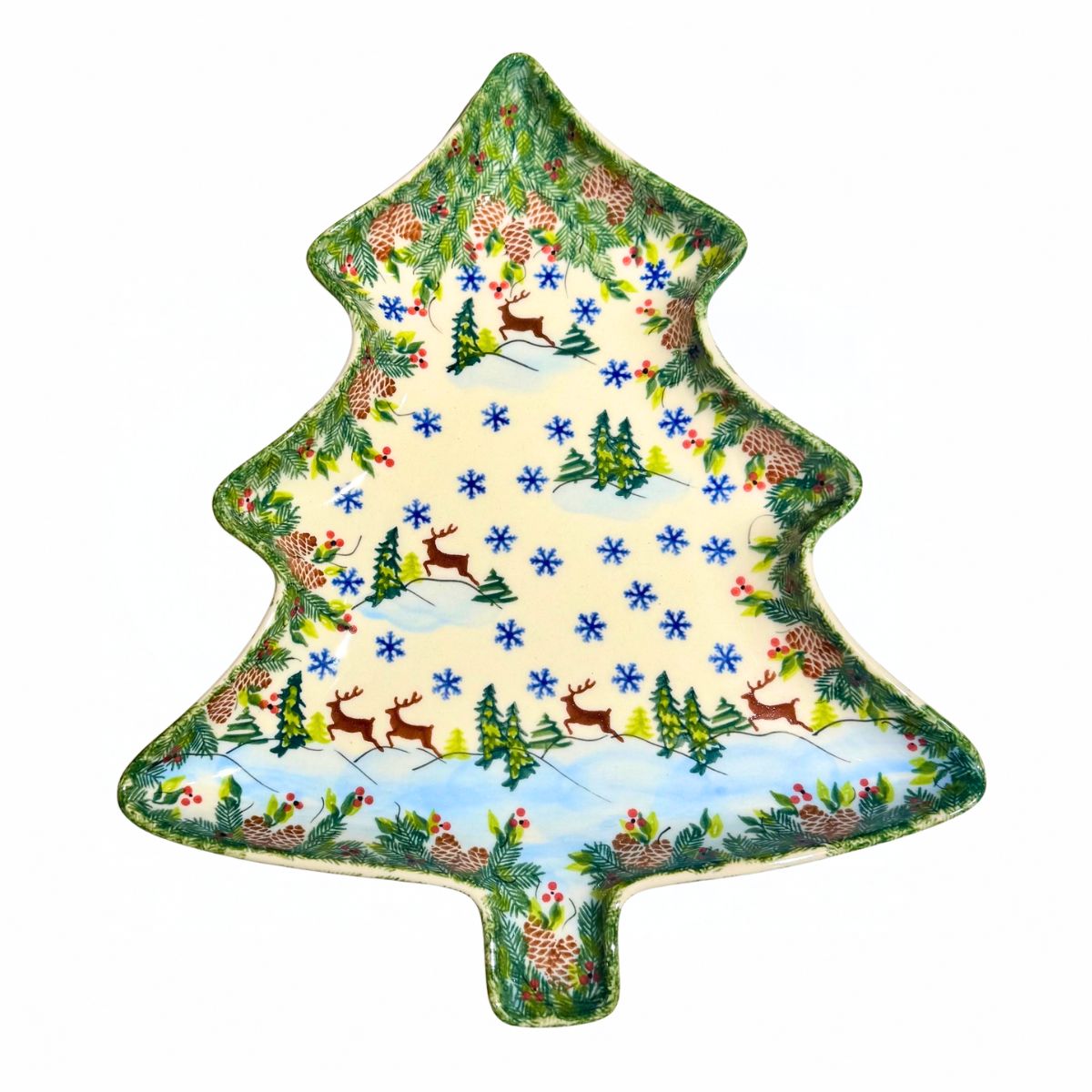 Polish Pottery Christmas Tree Platter