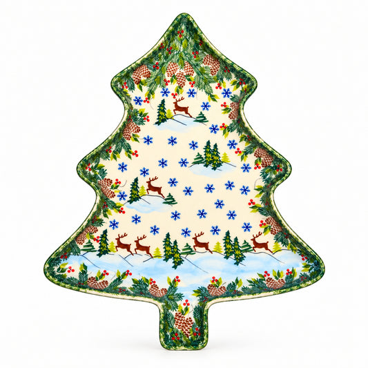 Polish Pottery Christmas Tree Platter