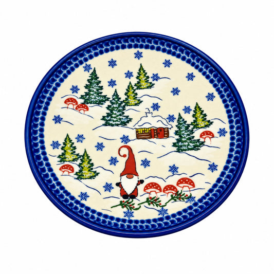 Polish Pottery Gnome Dessert Plate