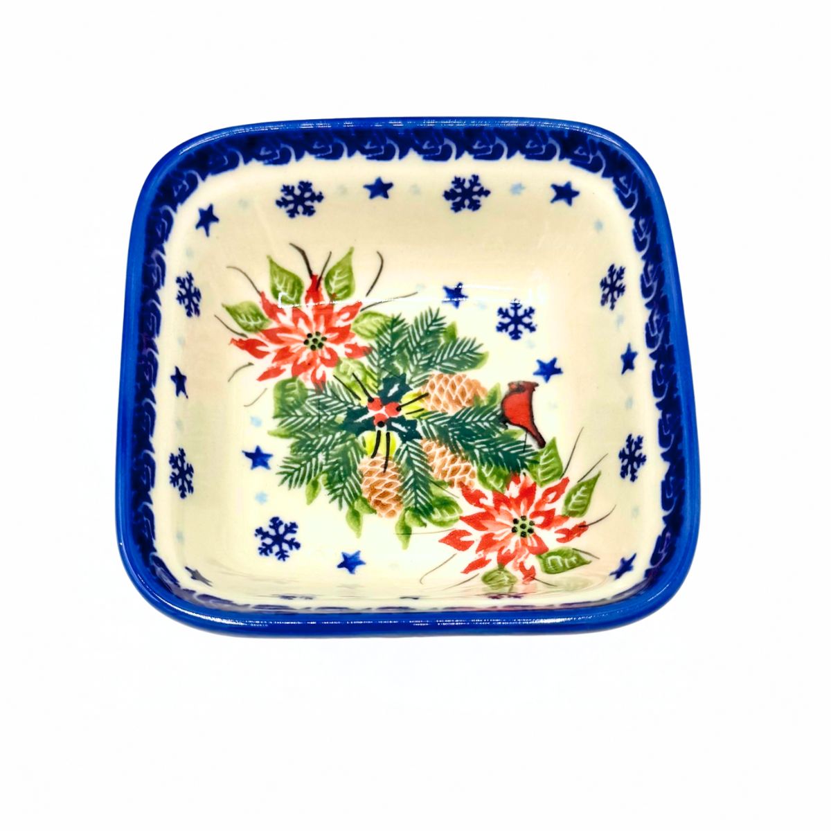 Polish Pottery Holiday Square Bowl