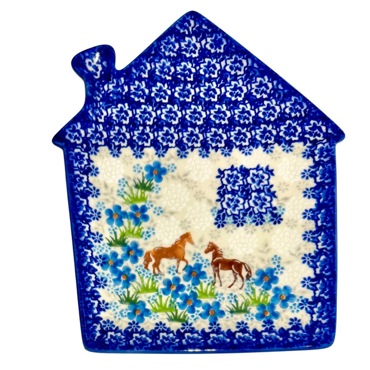 Polish Pottery Horse House Plate