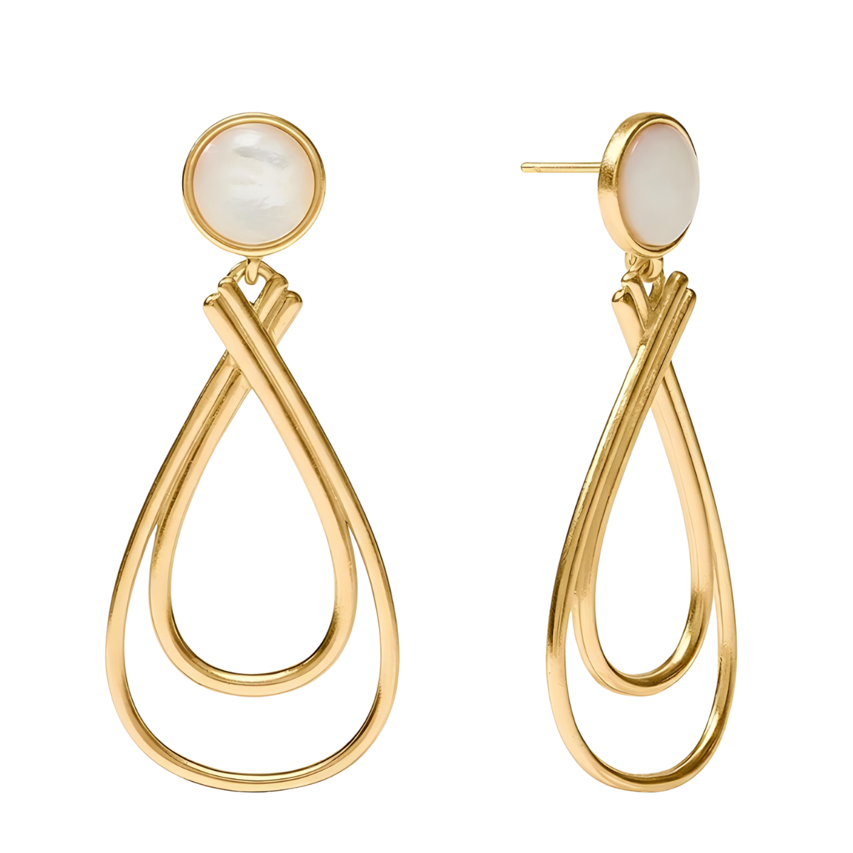 Julie Vos Essex Stone Earring - Mother of Pearl