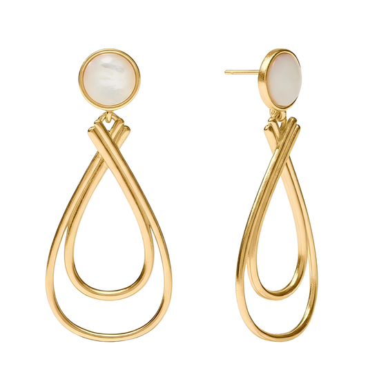 Julie Vos Essex Stone Earring - Mother of Pearl