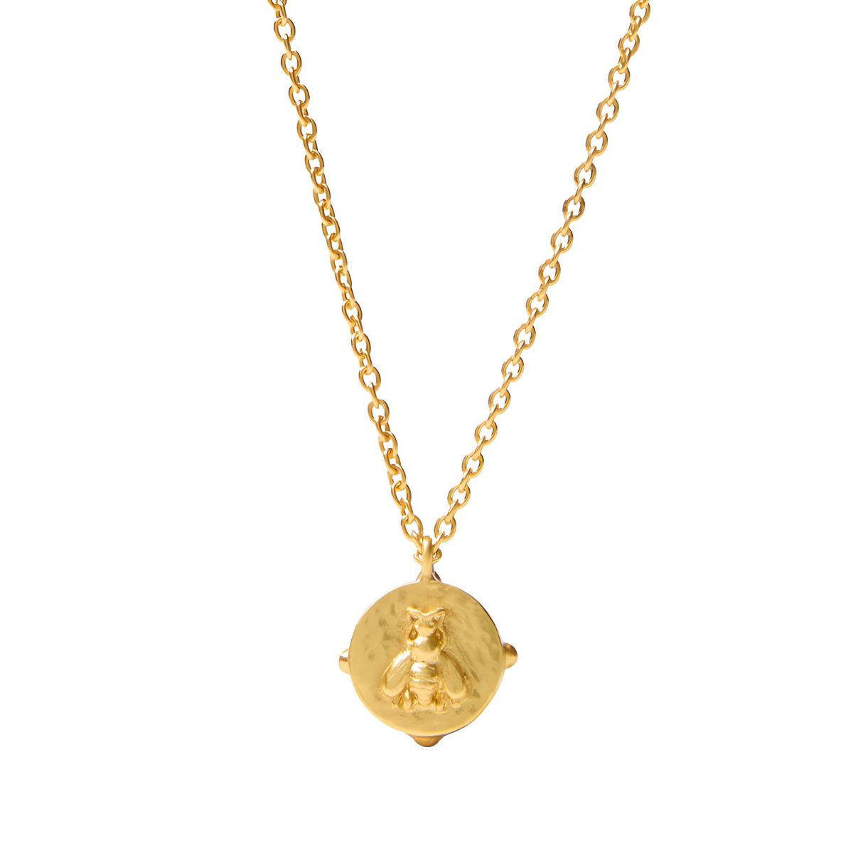 Julie Vos Honeybee Solitaire Gold Necklace - Iridescent Ruby Red