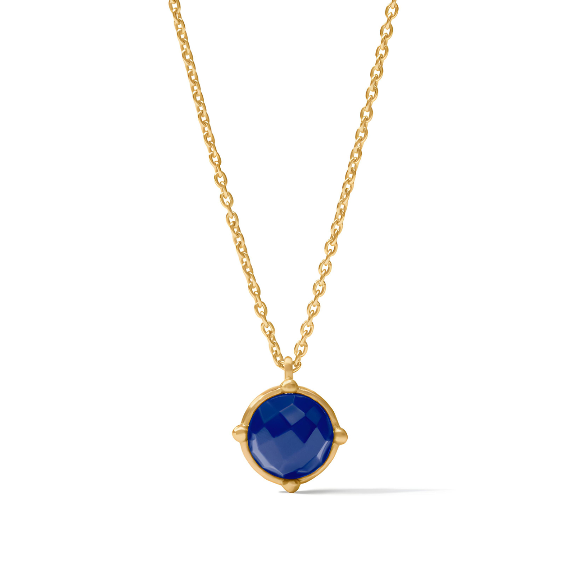 Julie Vos Honeybee Solitaire Necklace - Iridescent Sapphire Blue
