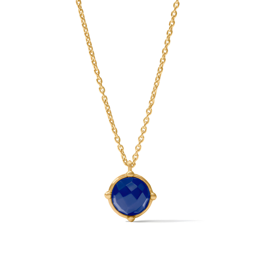 Julie Vos Honeybee Solitaire Necklace - Iridescent Sapphire Blue