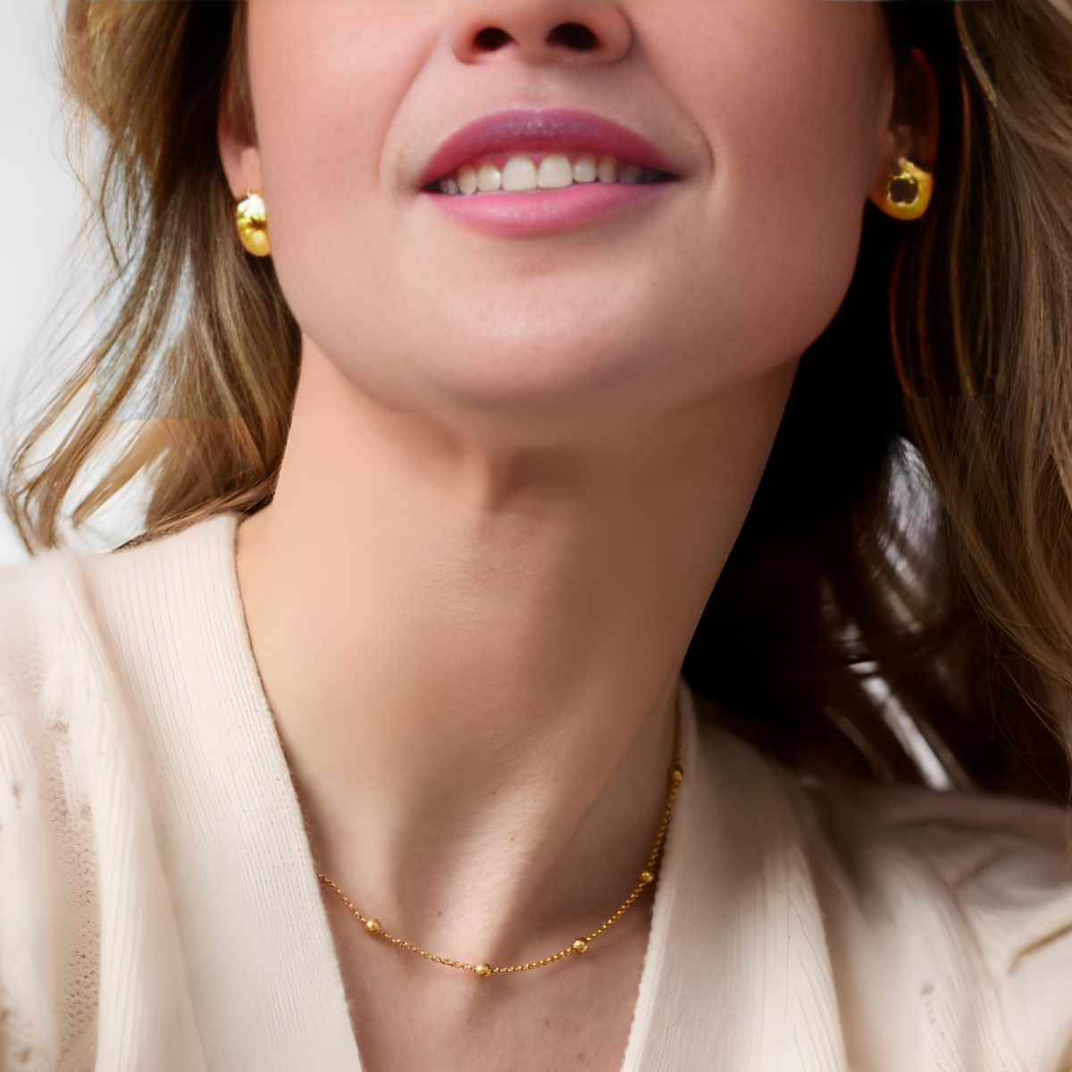 Julie Vos Solara Delicate Station Gold Necklace - 18.5"