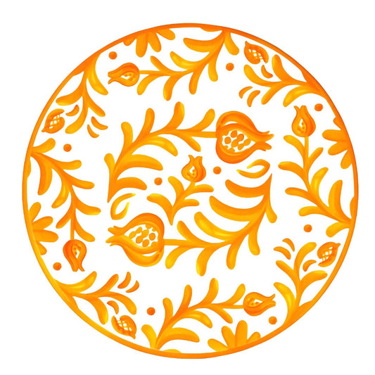 Le Cadeaux Sicily Orange Melamine Dinner Plates Set/4