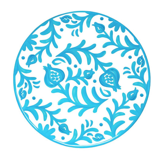 Le Cadeaux Sicily Teal Melamine Dinner Plates Set/4