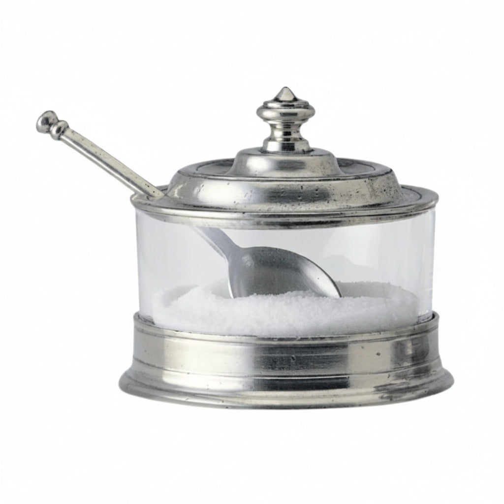 MATCH Pewter Jam Pot with Spoon