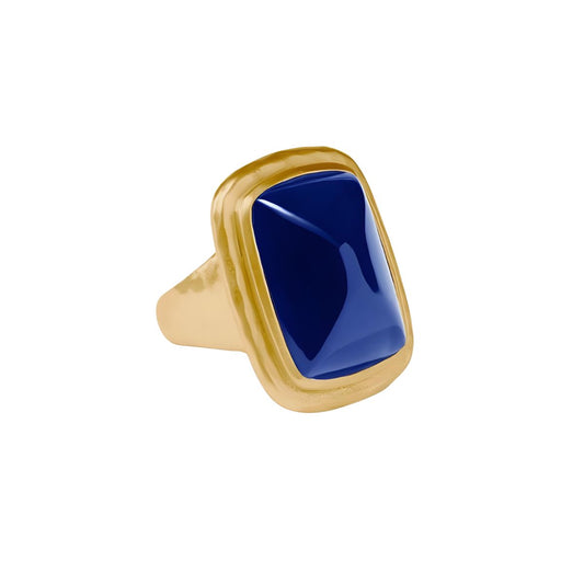 Julie Vos Sahara Stone Ring - Iridescent Sapphire Blue - Size 8