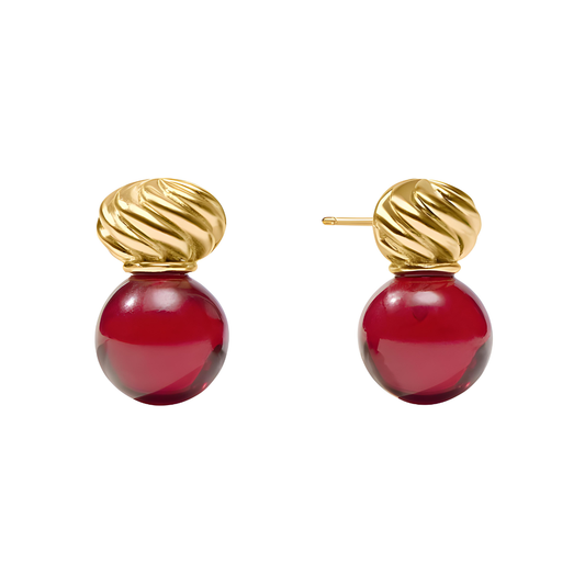 Julie Vos Ravello Midi Earring - Cranberry