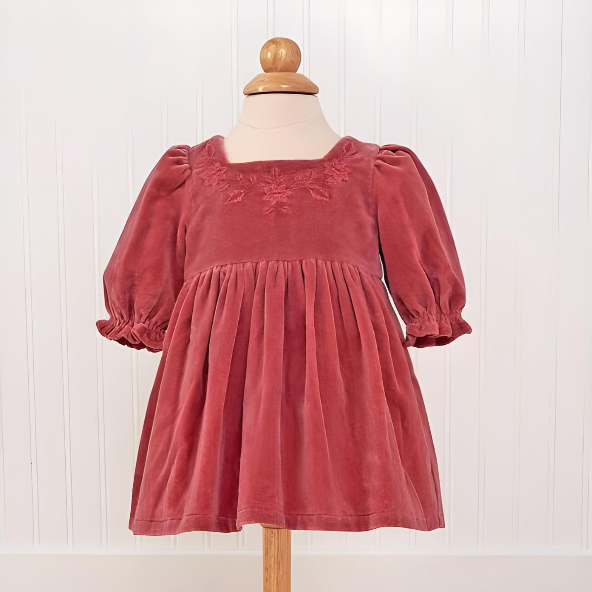 April Cornell Victorian Rose Velvet Baby Dress - 0-6Mo
