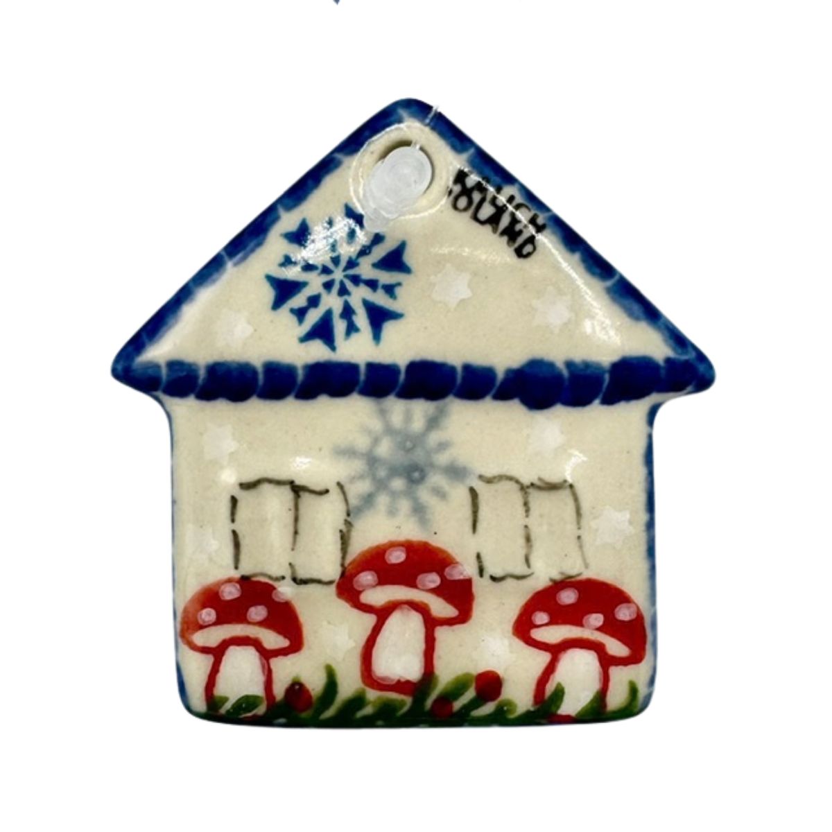 Polish Pottery Mushroom House Ornament