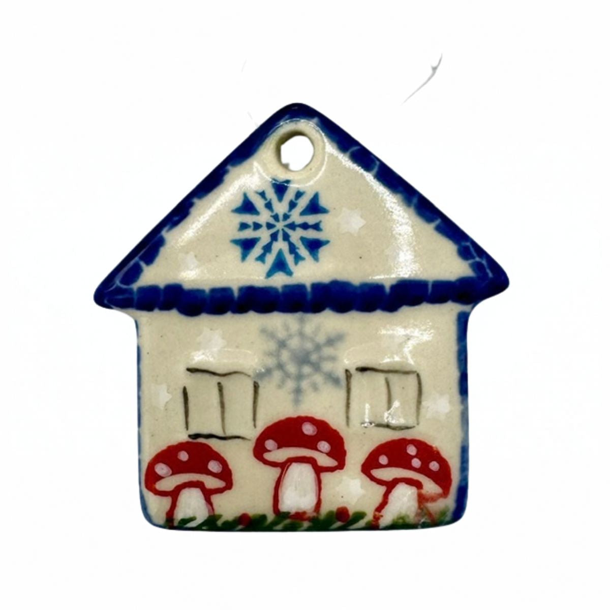 Polish Pottery Mushroom House Ornament