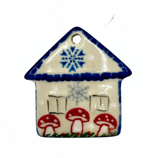 Polish Pottery Mushroom House Ornament