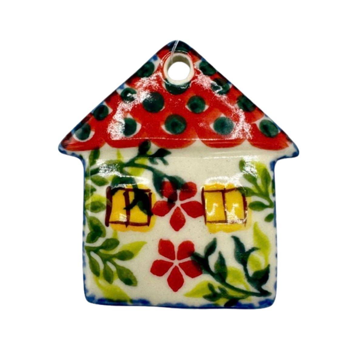 Polish Pottery Flower House Ornament
