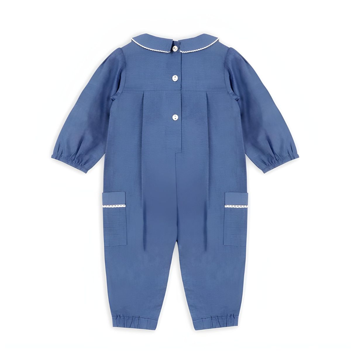 Viverano Organics Brooklyn Soft Denim Baby Jumpsuit & Headband - Navy