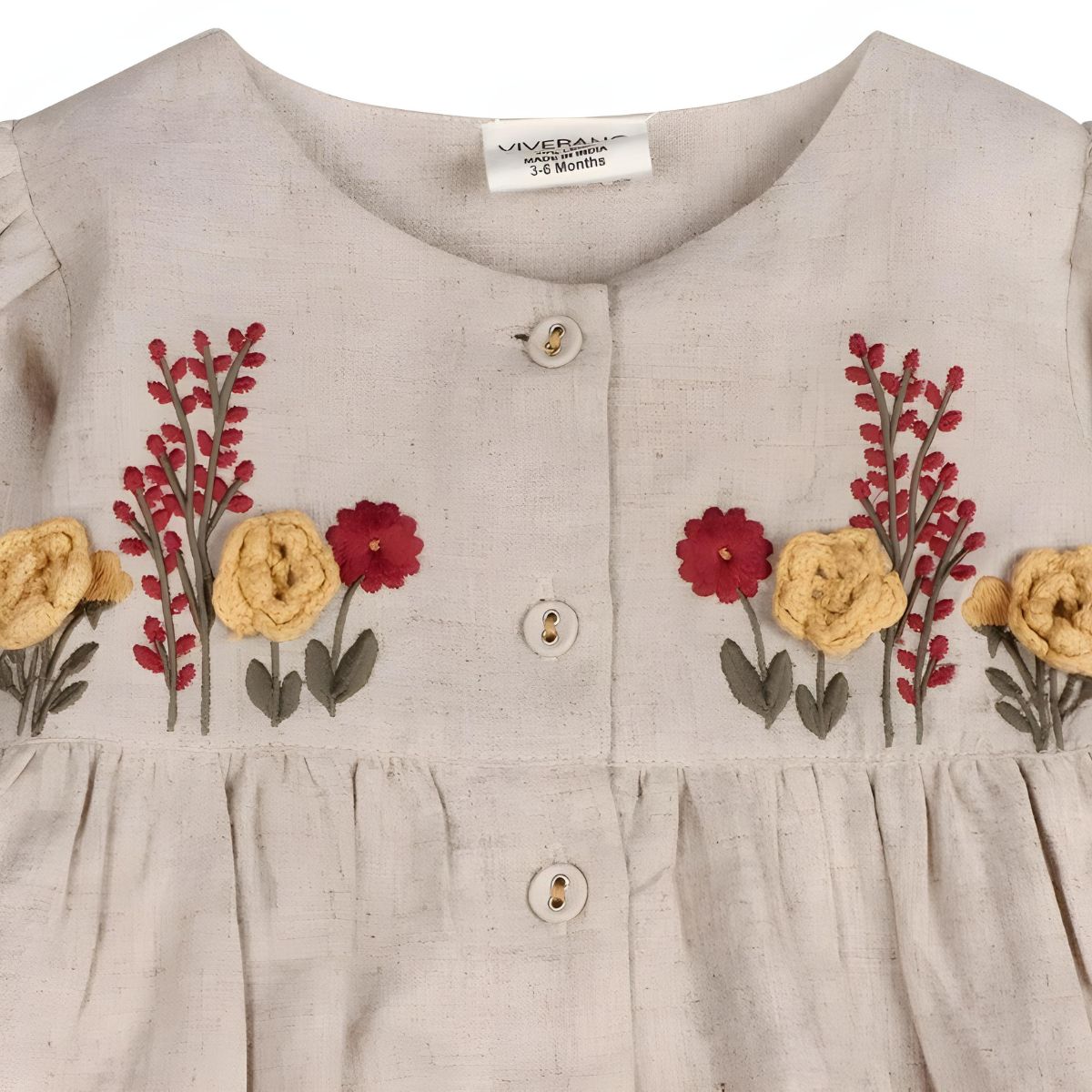 Viverano Organics Ravello Embroidered Baby Dress & Bloomer (Linen Blend)