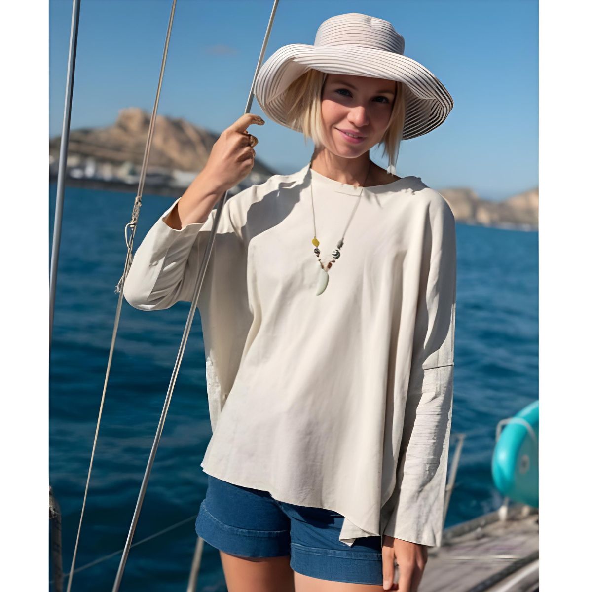 Mersea Catalina Rustic Tee - Bone - One Size