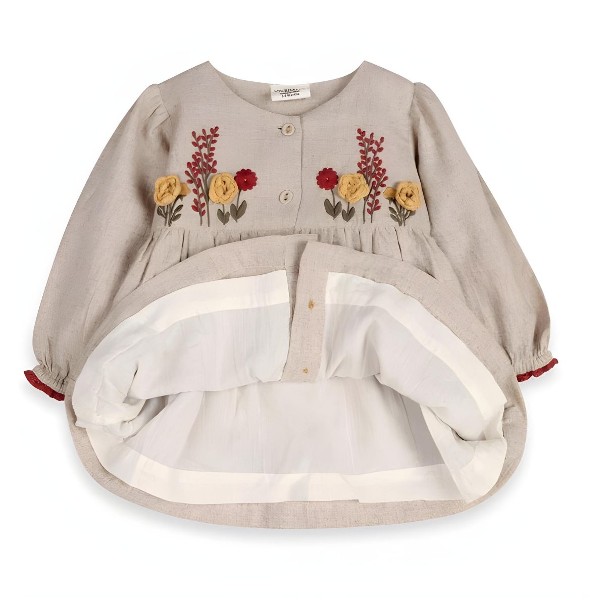 Viverano Organics Ravello Embroidered Baby Dress & Bloomer (Linen Blend)