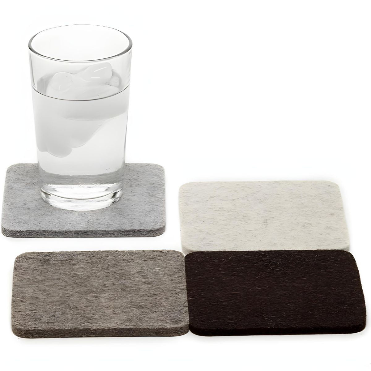 Graf Lantz Bierfilzl Merino Wool Felt Square Coaster Set/4 - Earth Hues