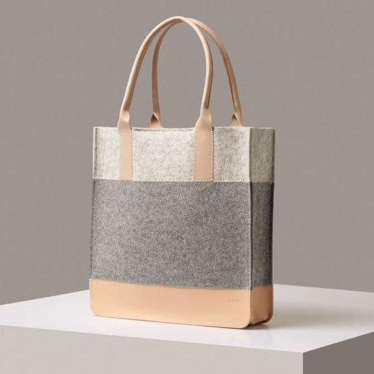 Graf Lantz Jaunt Merino Wool Tote Granite, Heather White & Natural