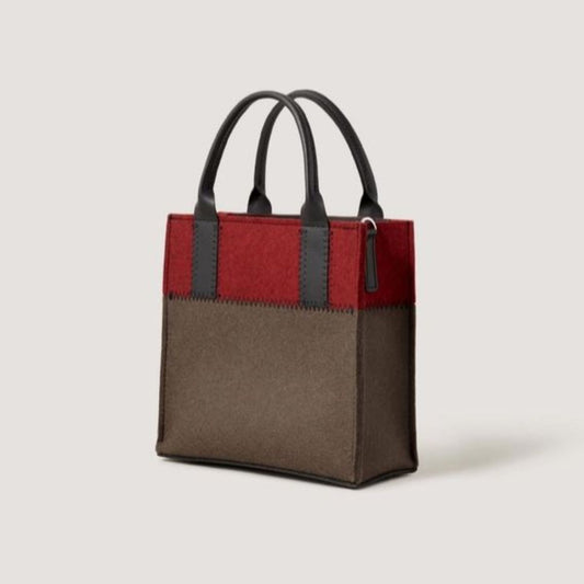 Graf Lantz Jaunt Merino Wool Mini Tote - Tobacco / Cherry Black