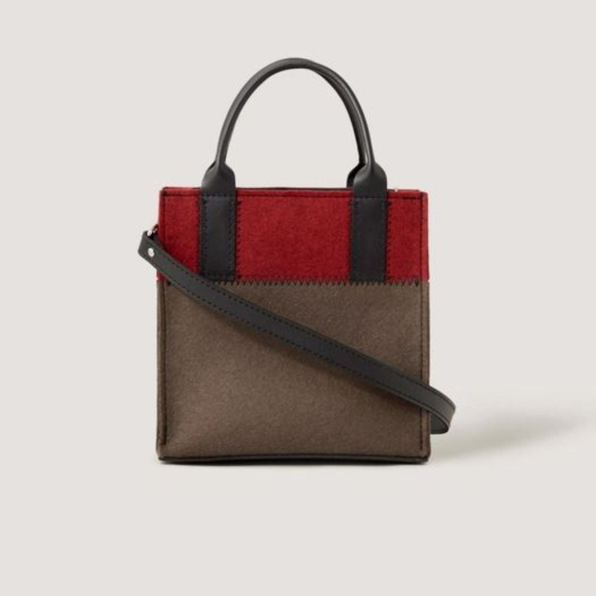 Graf Lantz Jaunt Merino Wool Mini Tote - Tobacco / Cherry Black