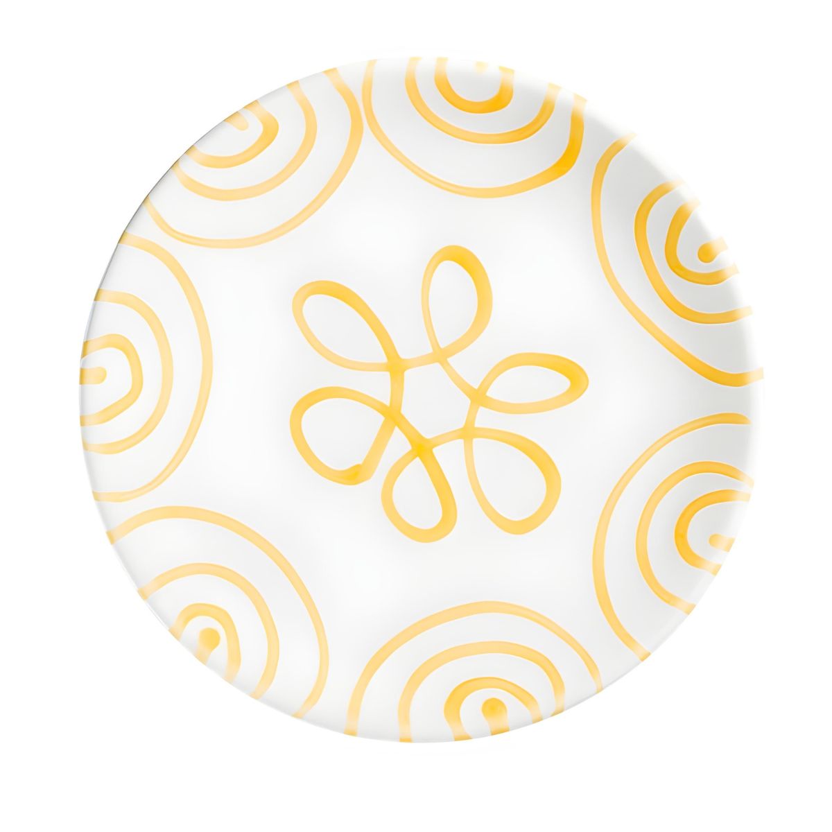 Gmundner Keramik Dizzy Yellow Plate Coupe Dessert
