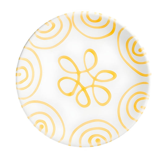 Gmundner Keramik Dizzy Yellow Plate Coupe Dessert