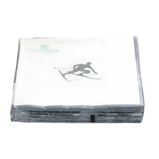 Gmundner Keramik Grey Toni, the Skier Napkins - Set of 20