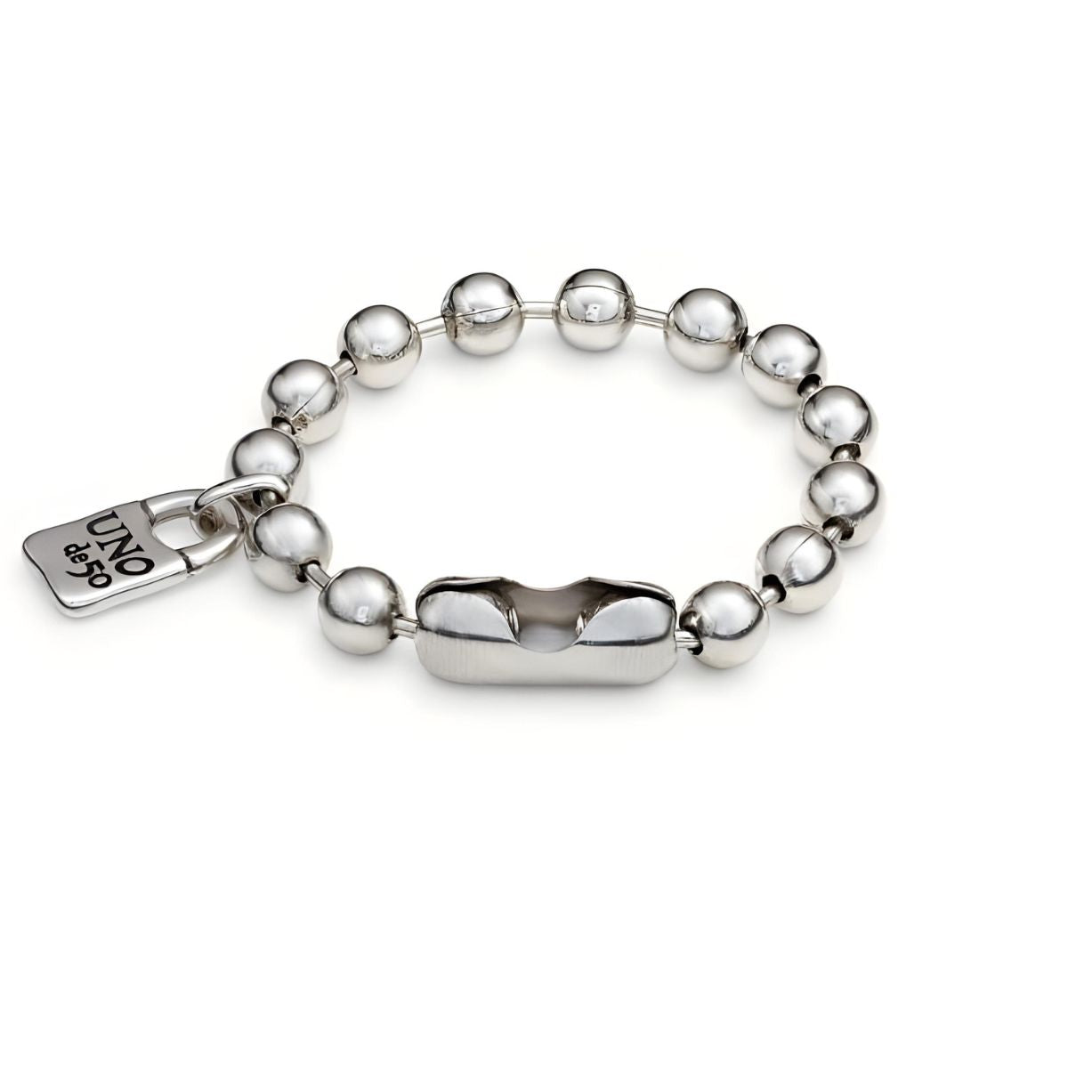 UNOde50 Beaded Bracelet with a Padlock Charm - XL