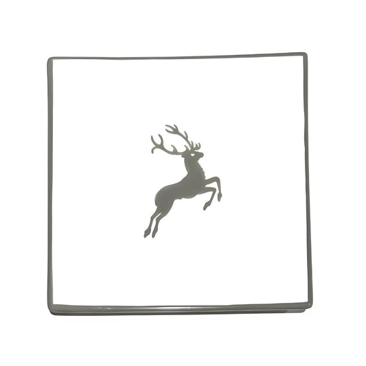 Gmundner Keramik Grey Deer Square Garnish/Side Plate - Retired