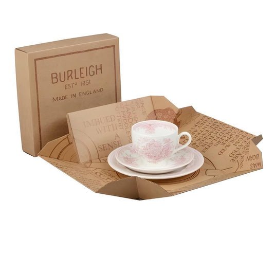 Burleigh Pink Asiatic Pheasants 3 Piece Teacup Set