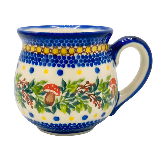 Polish Pottery Holiday Mushroom Bubble Mug