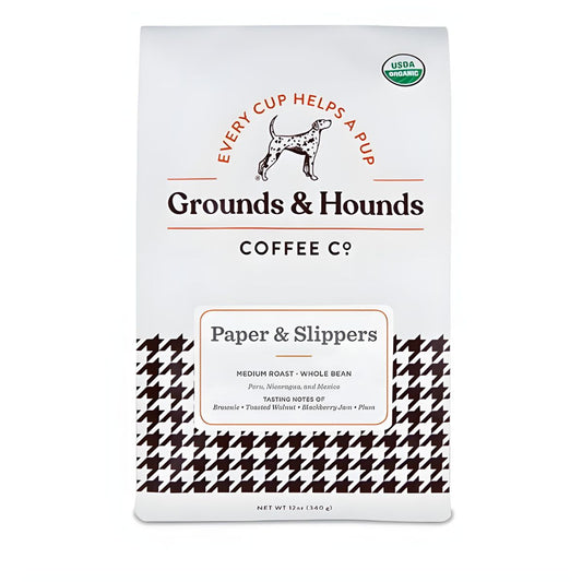 Grounds & Hounds Paper & Slippers Medium Roast Blend - Whole Bean