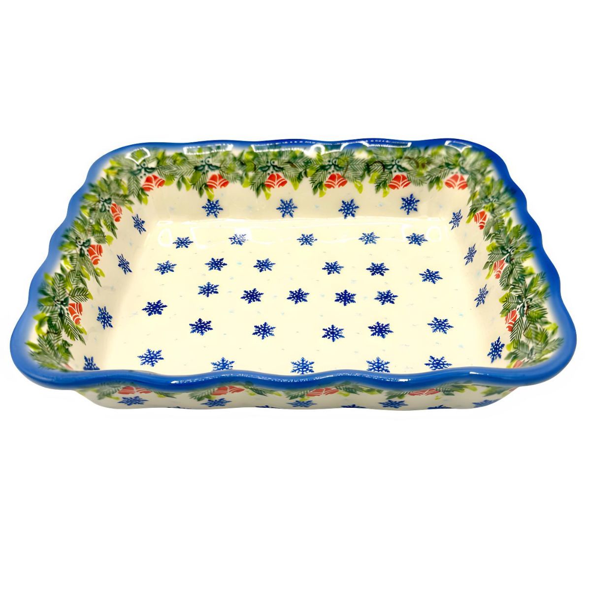 Polish Pottery Snowflake Bells Baker
