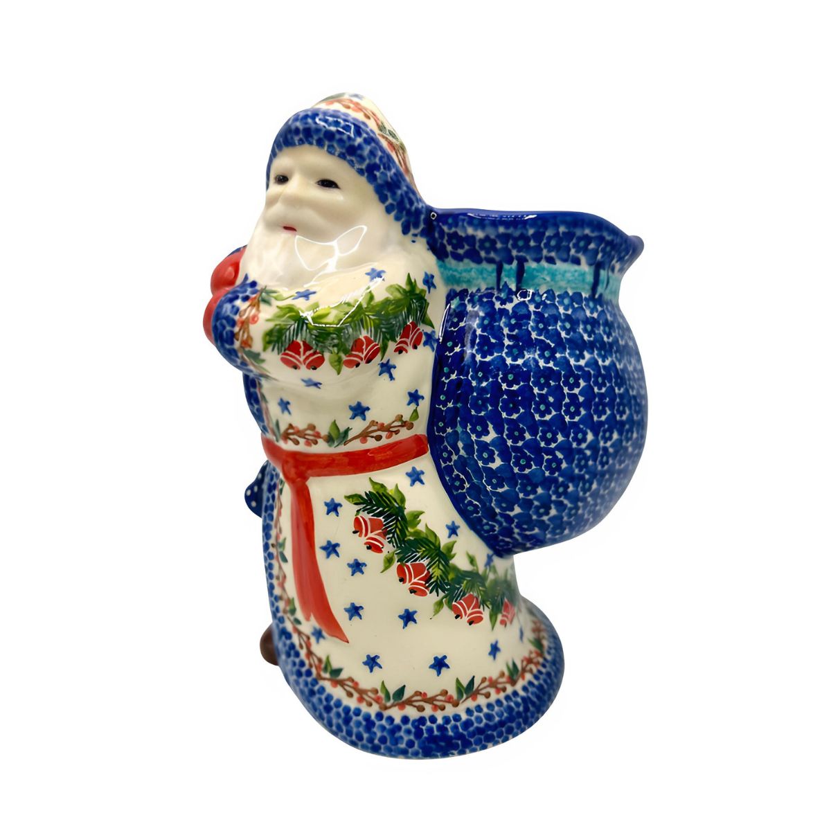 Polish Pottery Bells Santa Clause