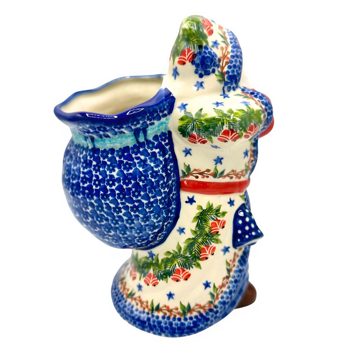 Polish Pottery Bells Santa Clause