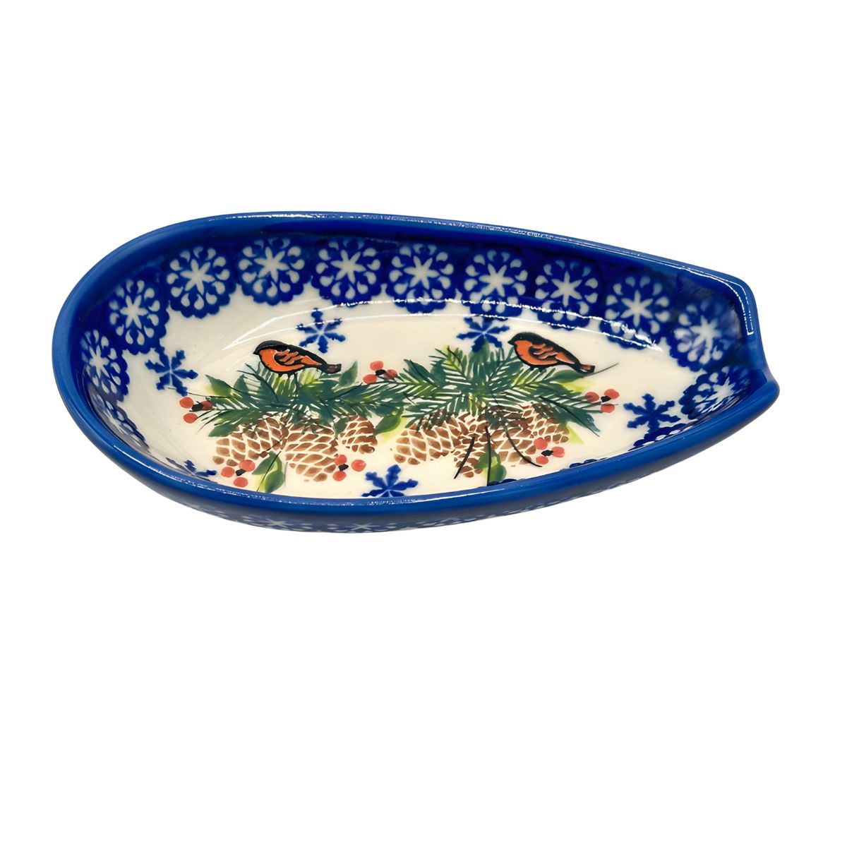 Polish Pottery Winter Spoon Rest